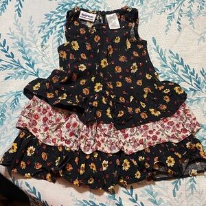 Blueberi Boulevard Black and Yellow Floral Dress